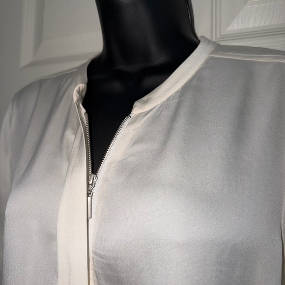 Vince Silk Long-Sleeve Optic White Blouse - Picture 6 of 7